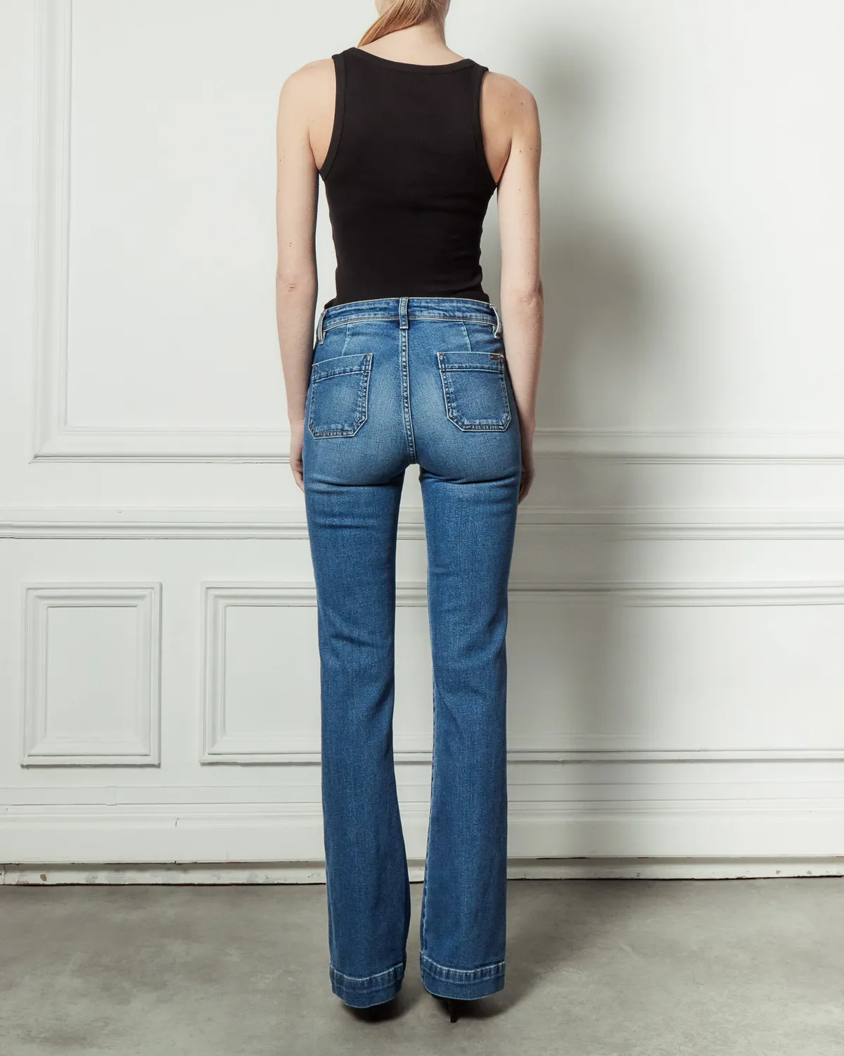Acquaverde Charlotte Worn jeans bootcut vita media