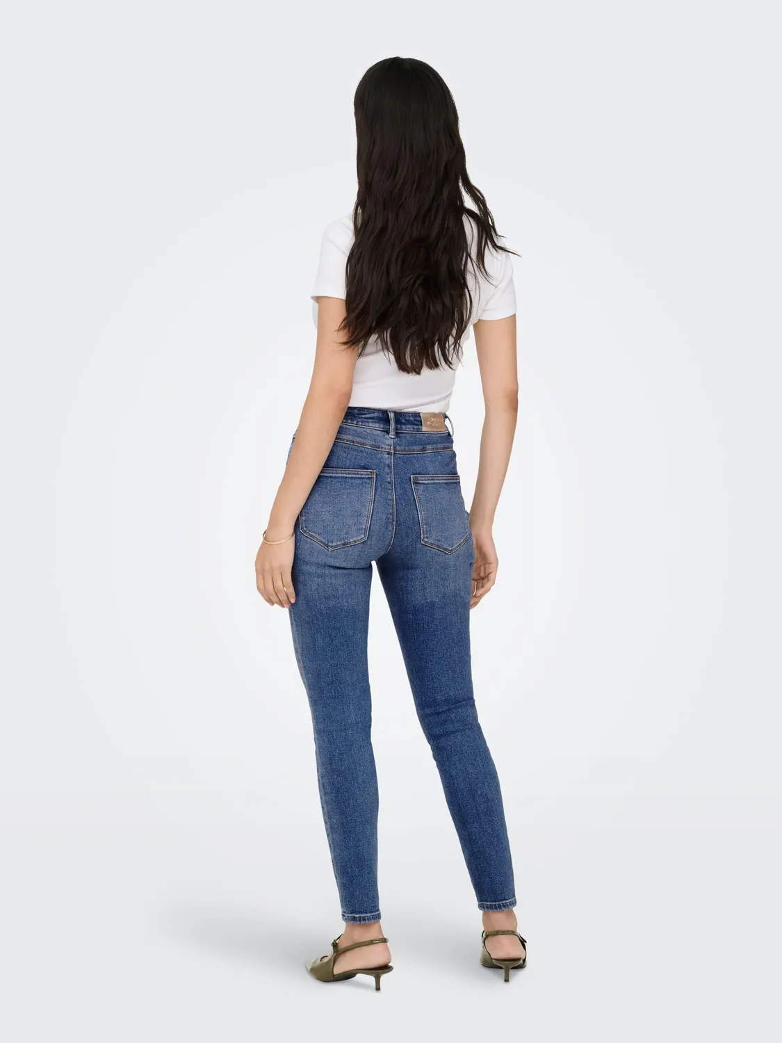 Only Onlroyal HW Skinny Pocket Cut Ext jeans donna nero
