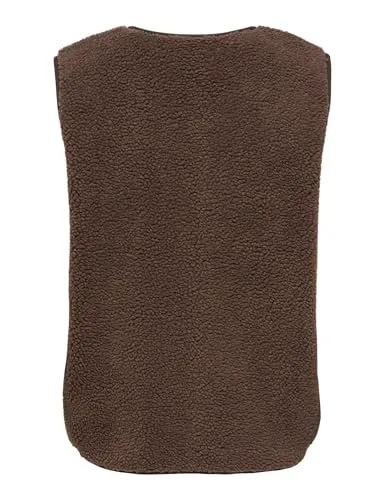 ONLY OnlBaby gilet teddy donna L Chocolate