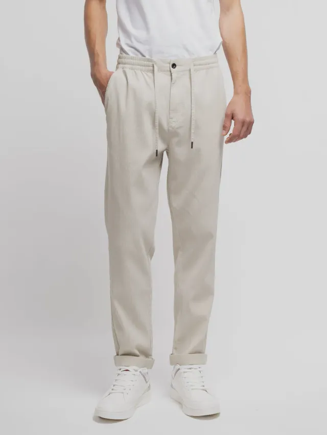 Teddy Smith Pywan 17 Pantalone Uomo Greige Seersucker