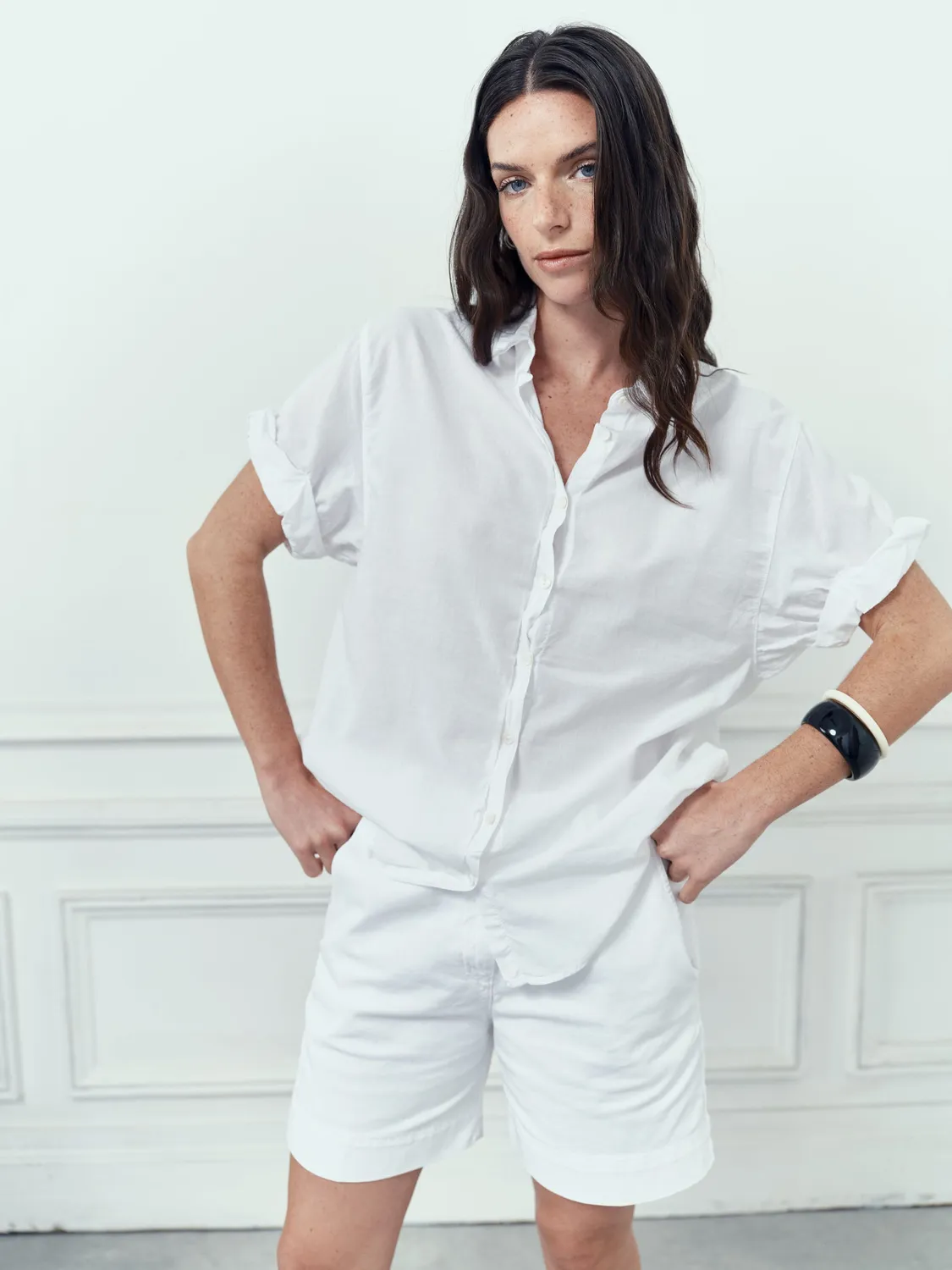 Acquaverde Eidel camicia bianca White maniche corte