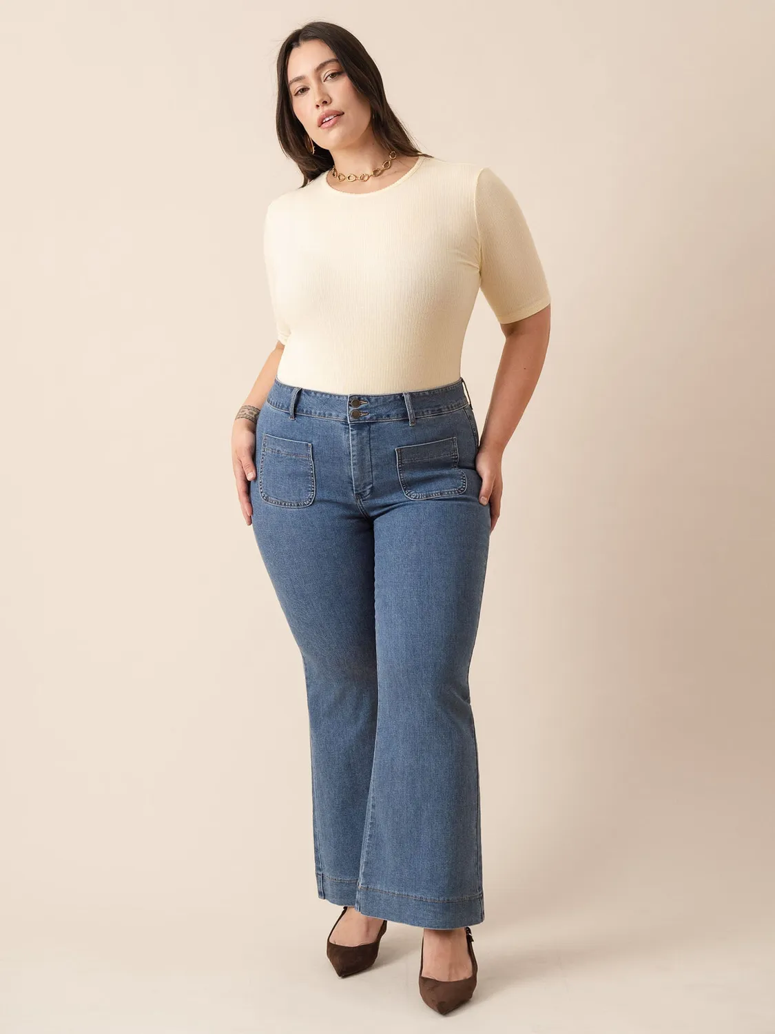 Oraije Elenette jeans flare blu stone