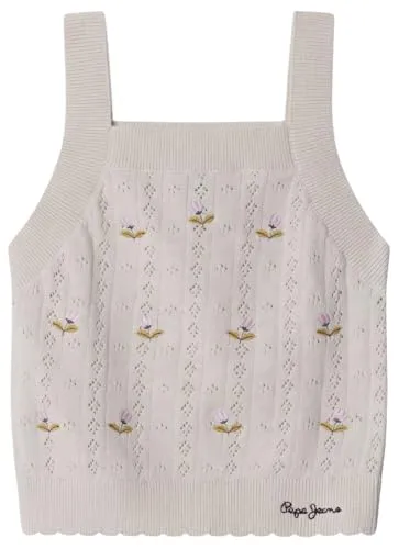 Pepe Jeans Fancy Top Bambina 10 Anni Maglia Fiori Canotta
