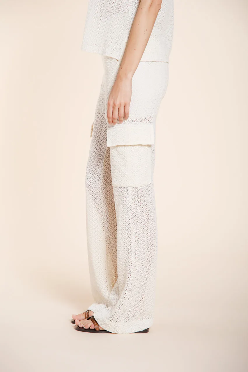 Mason's Easy Straight pantalone donna panna crochet straight