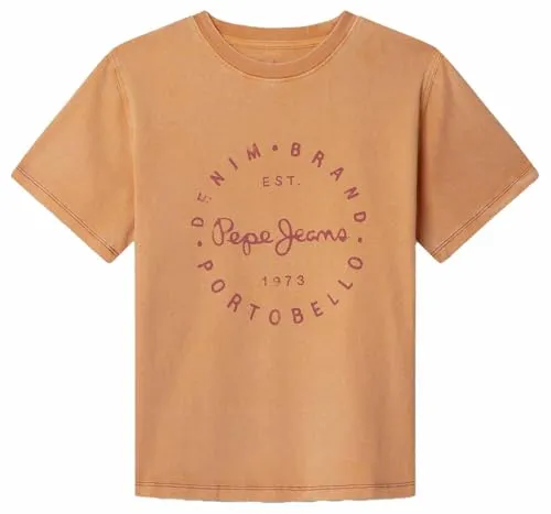 Pepe Jeans Wallace t-shirt bambino 10 anni arancione lavato