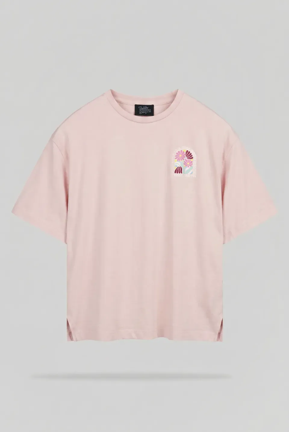 Teddy Smith T-Flowa MC T-Shirt Donna Rosa Quartz Floreale