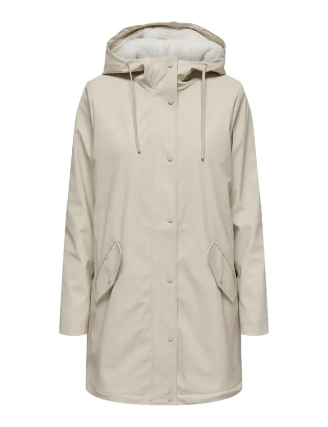 ONLY Raincoat Giacca Antipioggia con Teddy fodera