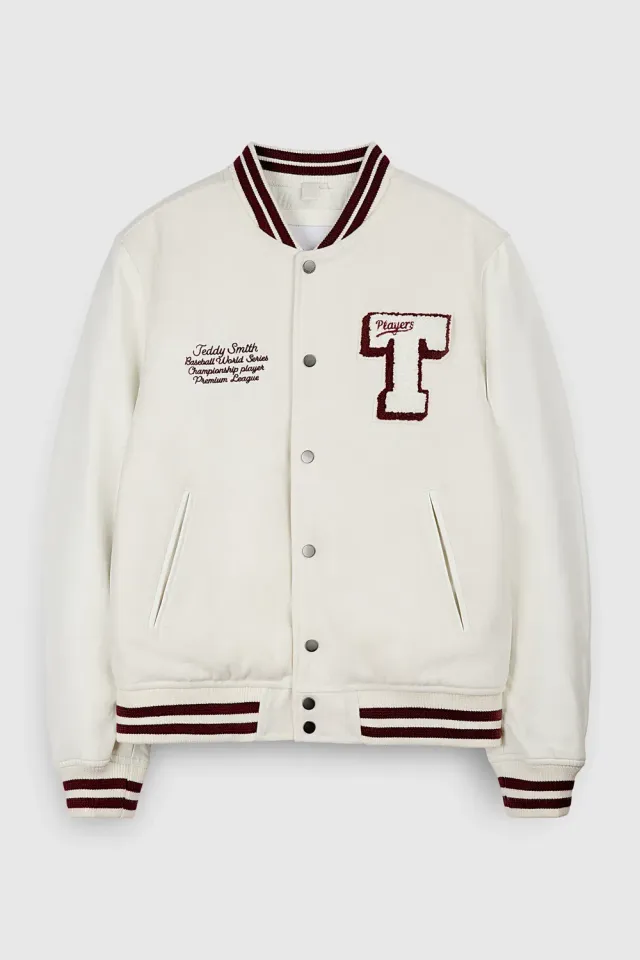 Teddy Smith B-Romeo giubbotto bomber Cream uomo