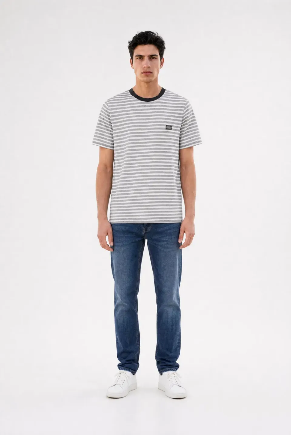 Teddy Smith T-Matias t-shirt righe cotone nera