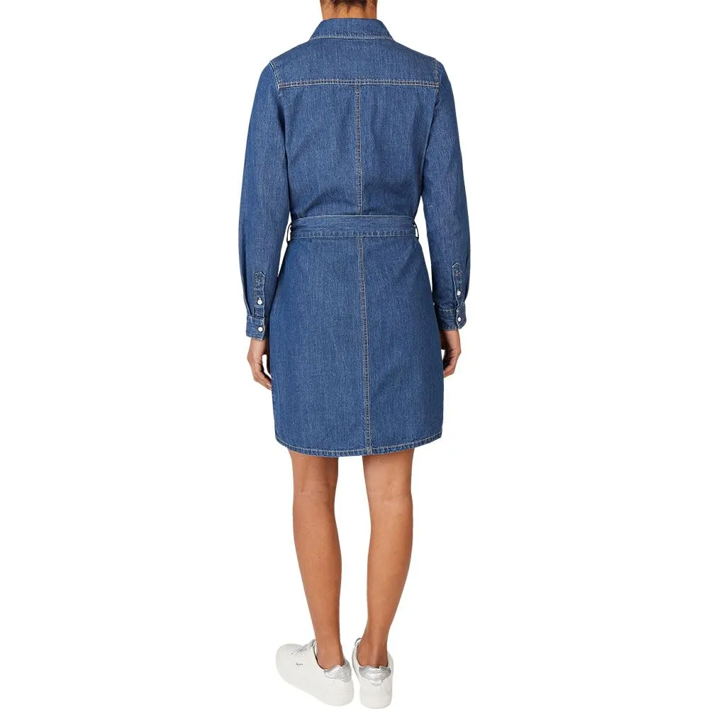 Pepe Jeans chemisier abito donna denim blu medio cintura M