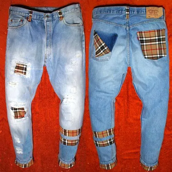 Levi's Vintage Doppia Striscia jeans check beige