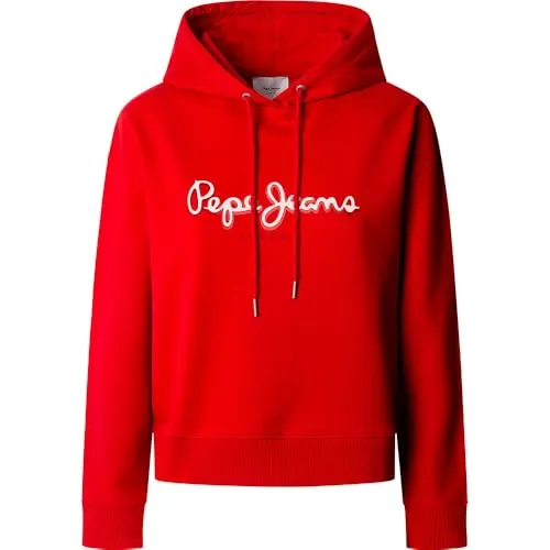 Pepe Jeans Maddy Hoodie Felpa Donna Rosa Lavato