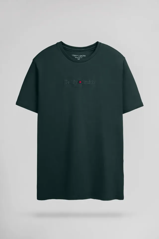 Teddy Smith T-Jim MC t-shirt verde pino cotone uomo