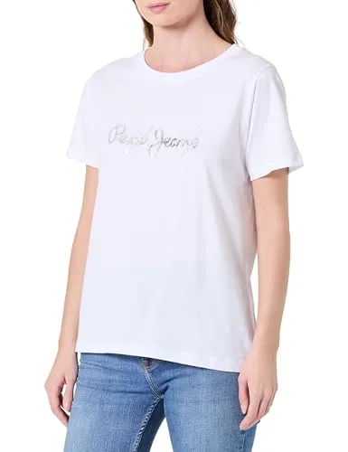 Pepe Jeans Bright Logo T-Shirt Donna L Nera Cotone