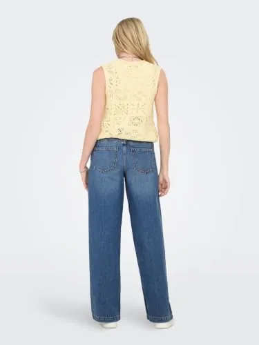 ONLY Onlcomet MW Wide DNM Pim620 Jeans Donna S x 32L gamba larga