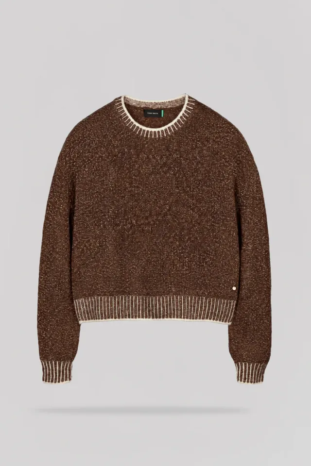Teddy Smith P-Luisa Pull Cioccolato Misto Lana Dritto