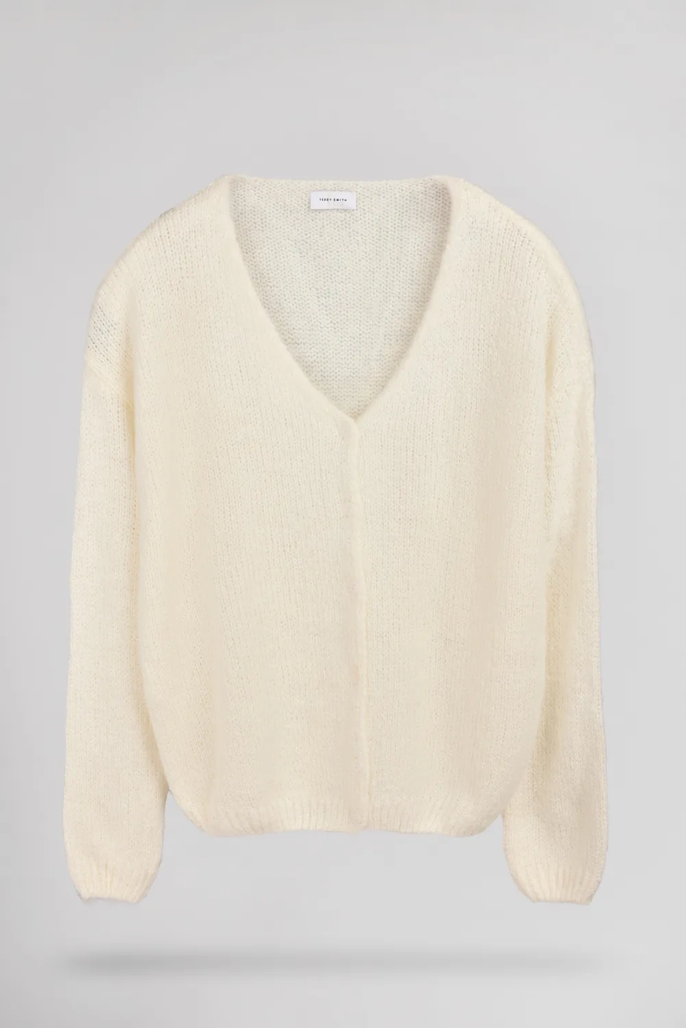 Teddy Smith G-Mela Gilet donna bianco alpaca bottoni perla