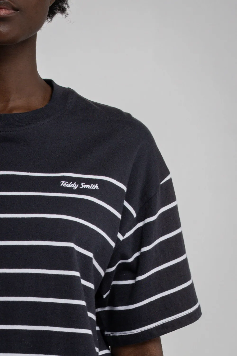 Teddy Smith Carla Stripes t-shirt righe blu navy ampia