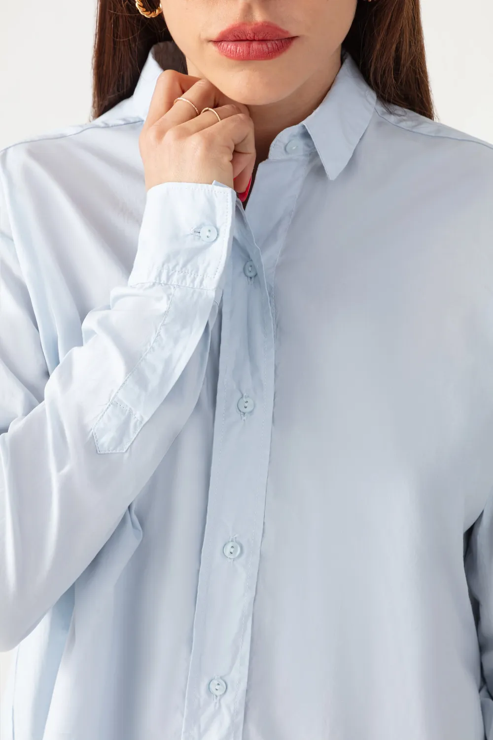 acquaverde White Shirt camicia popeline sky blue