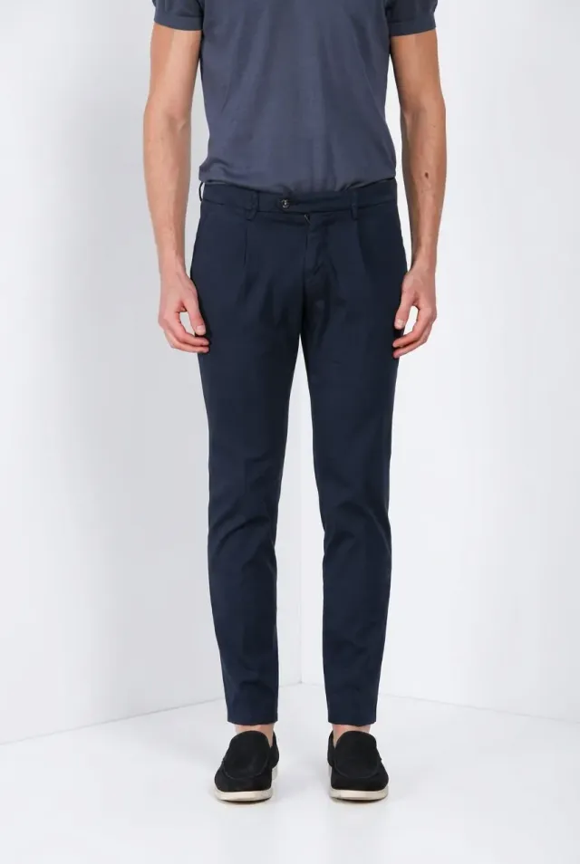 Mason's Torino 1 Pinces Flex chino uomo blu notte slim