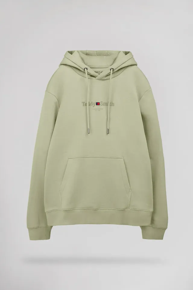 Teddy Smith S-Jim Hoody felpa verde salvia cappuccio