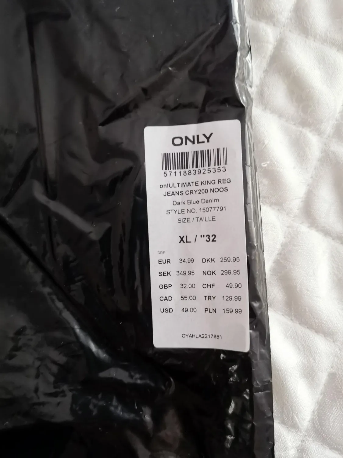 Only Onlrain jeans skinny donna S/30L blu