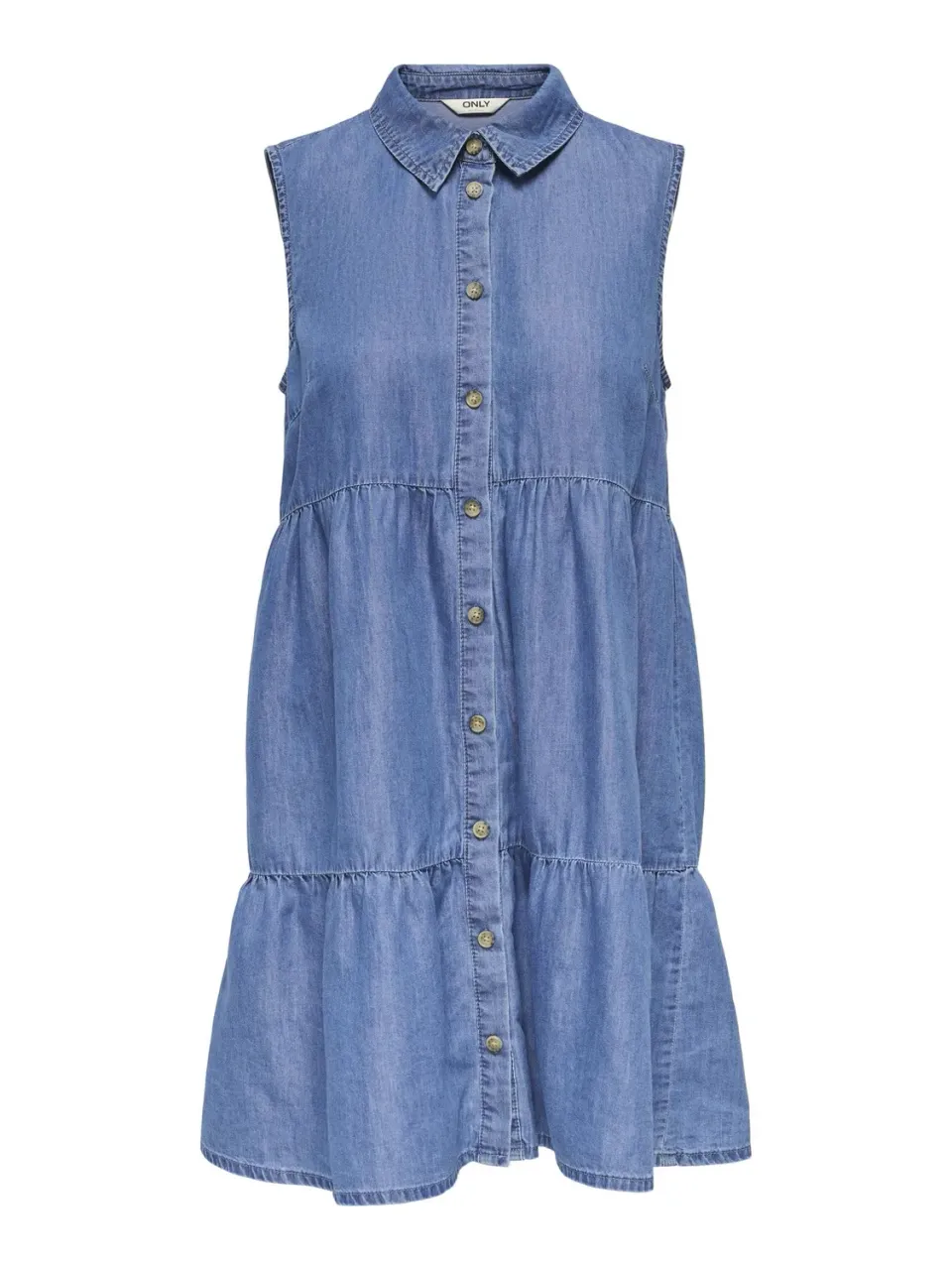 ONLY Onlbea vestito corto denim blu medio