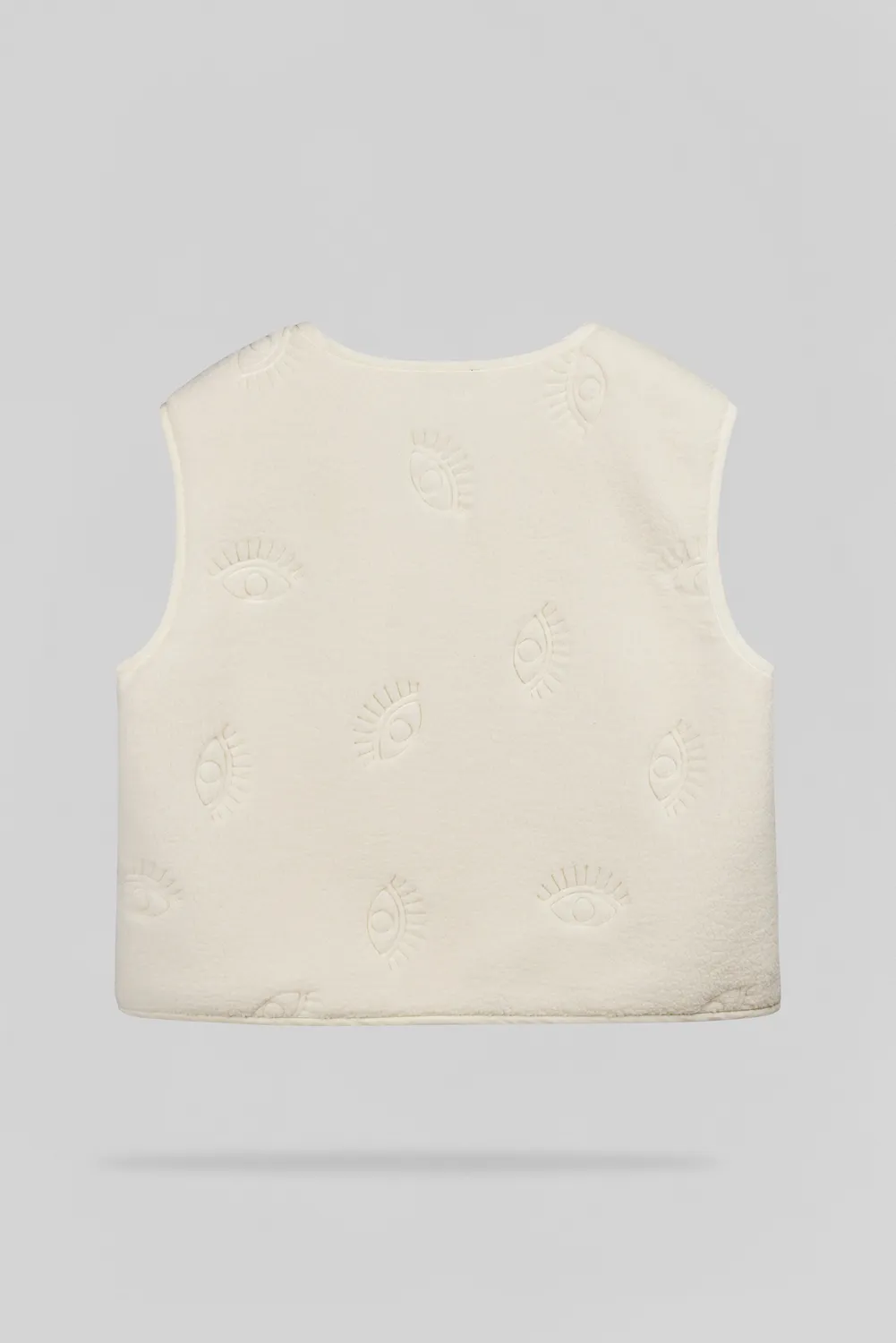 Teddy Smith G-Eyes gilet donna bianco sherpa occhi