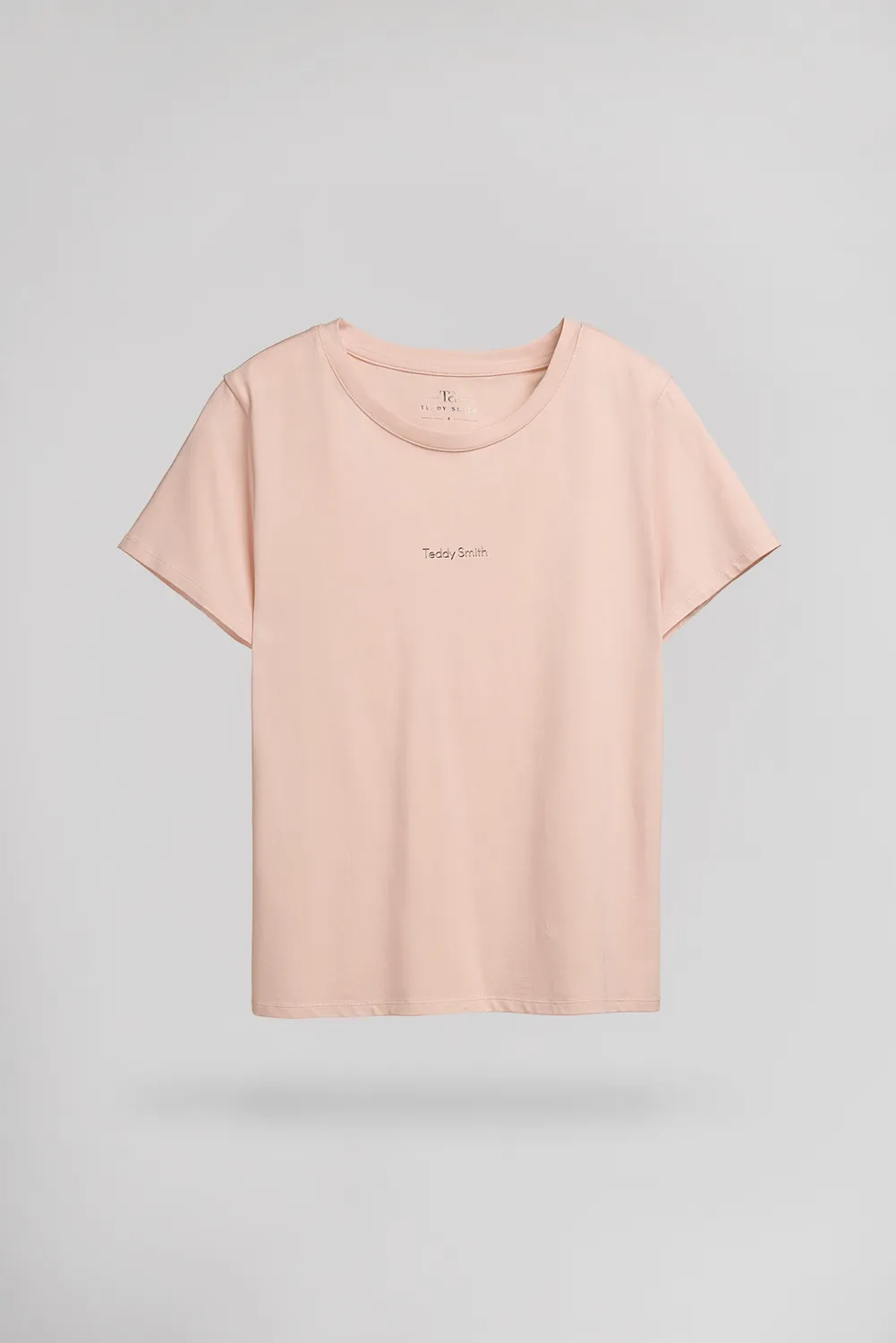 Teddy Smith T-Ribelle MC t-shirt rosa pallido cotone elasticizzato