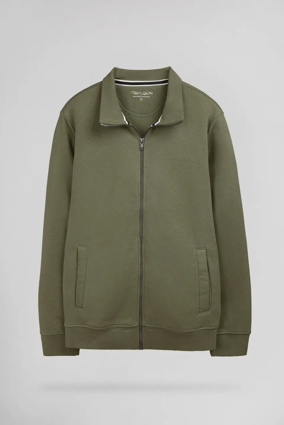 Teddy Smith G-Narkus Zip gilet uomo dusty kaki collo alto