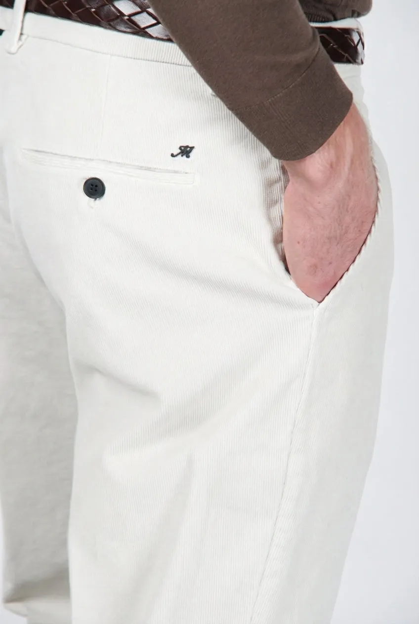 Mason’s Paris chino uomo velluto bianco