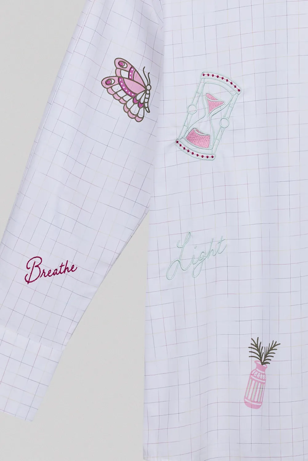 Teddy Smith C-Cyra ML camicia donna bianca ricamata