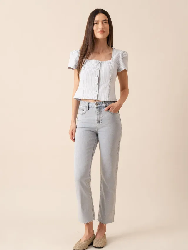 Oraije Maryline jeans dritti azzurrissimo