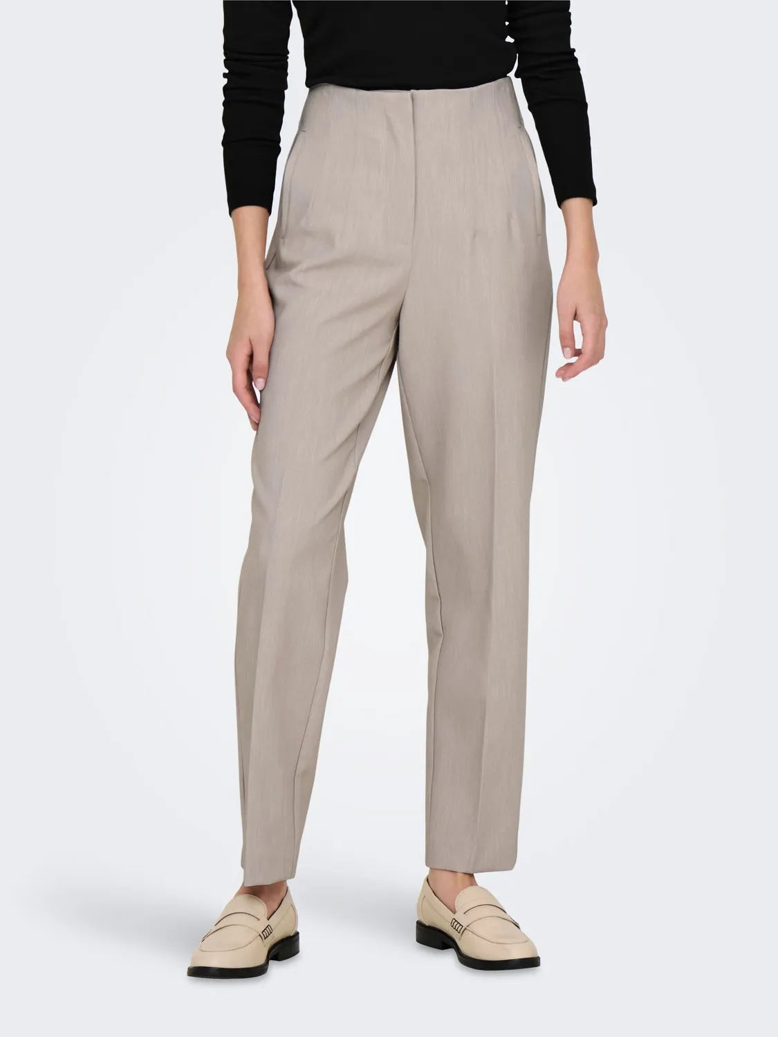 ONLY Onlraven Life pantalone donna vita alta grigio