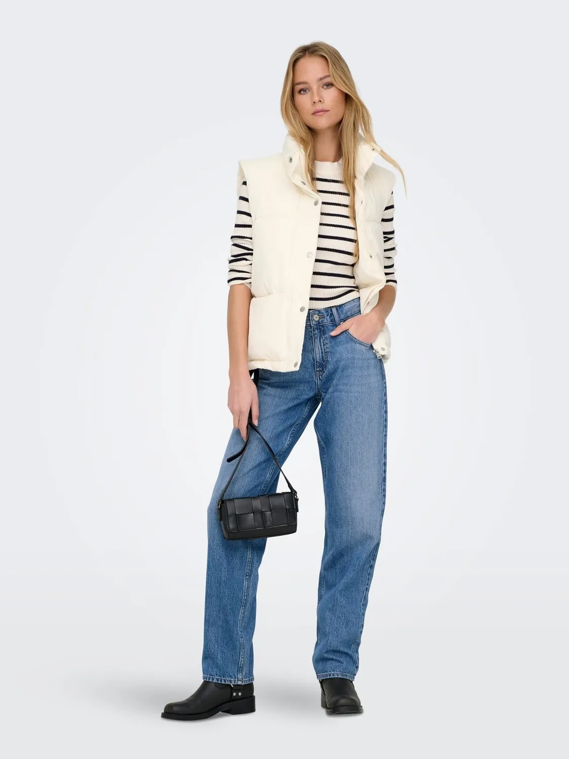 Only Onllumi Mom Jeans Donna 34L Blu Denim Medio