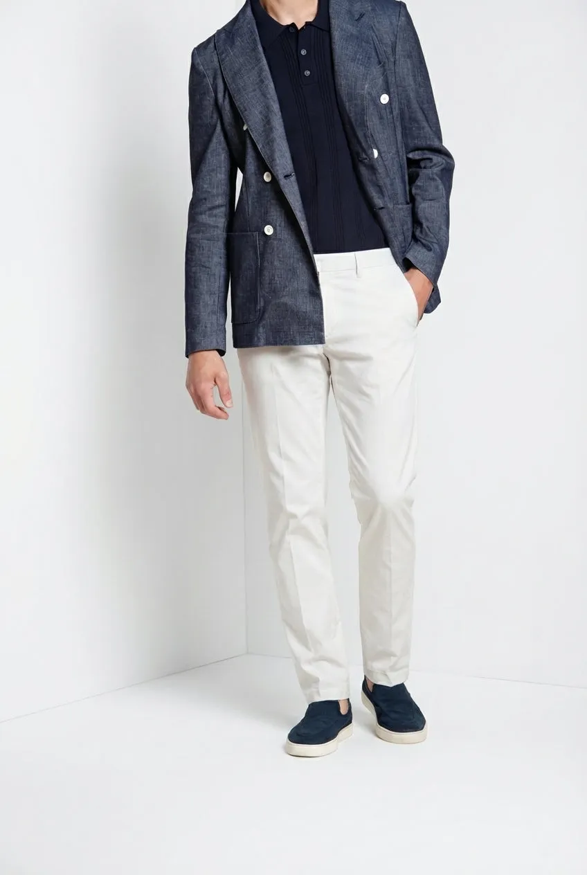Mason's Torino City pantalone chino grigio chiaro raso seta