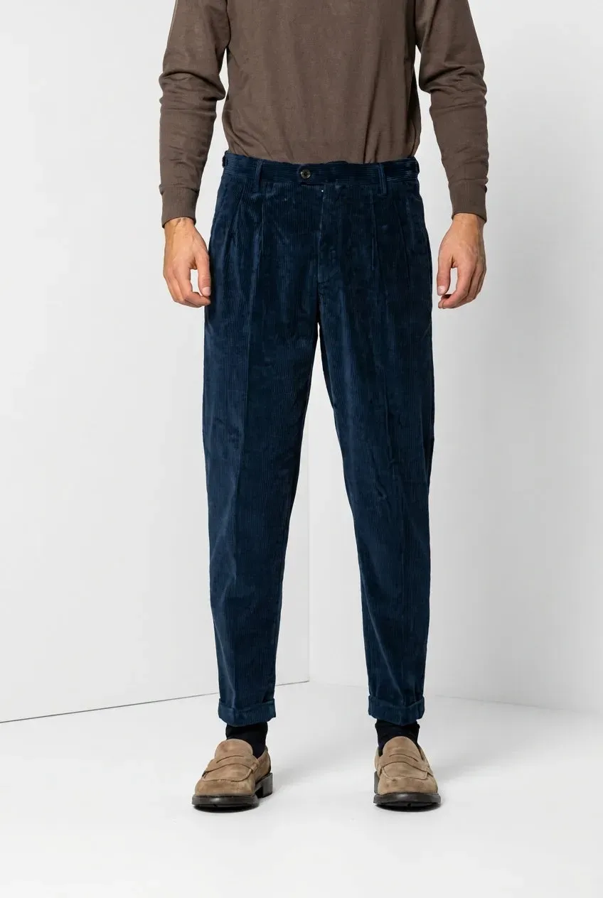 Mason's Don Johnson 2 Pinces chino uomo blu navy velluto