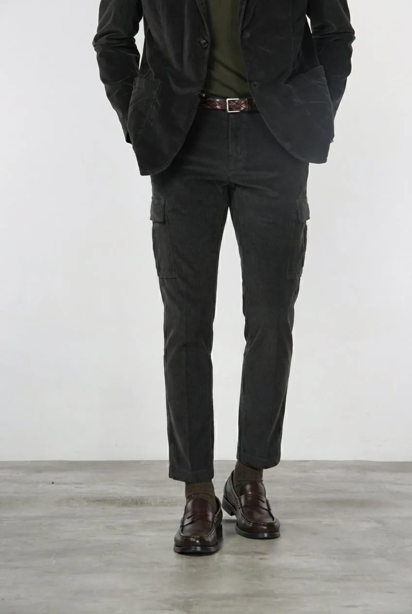 Mason's Chile pantalone cargo uomo marrone velluto extra slim