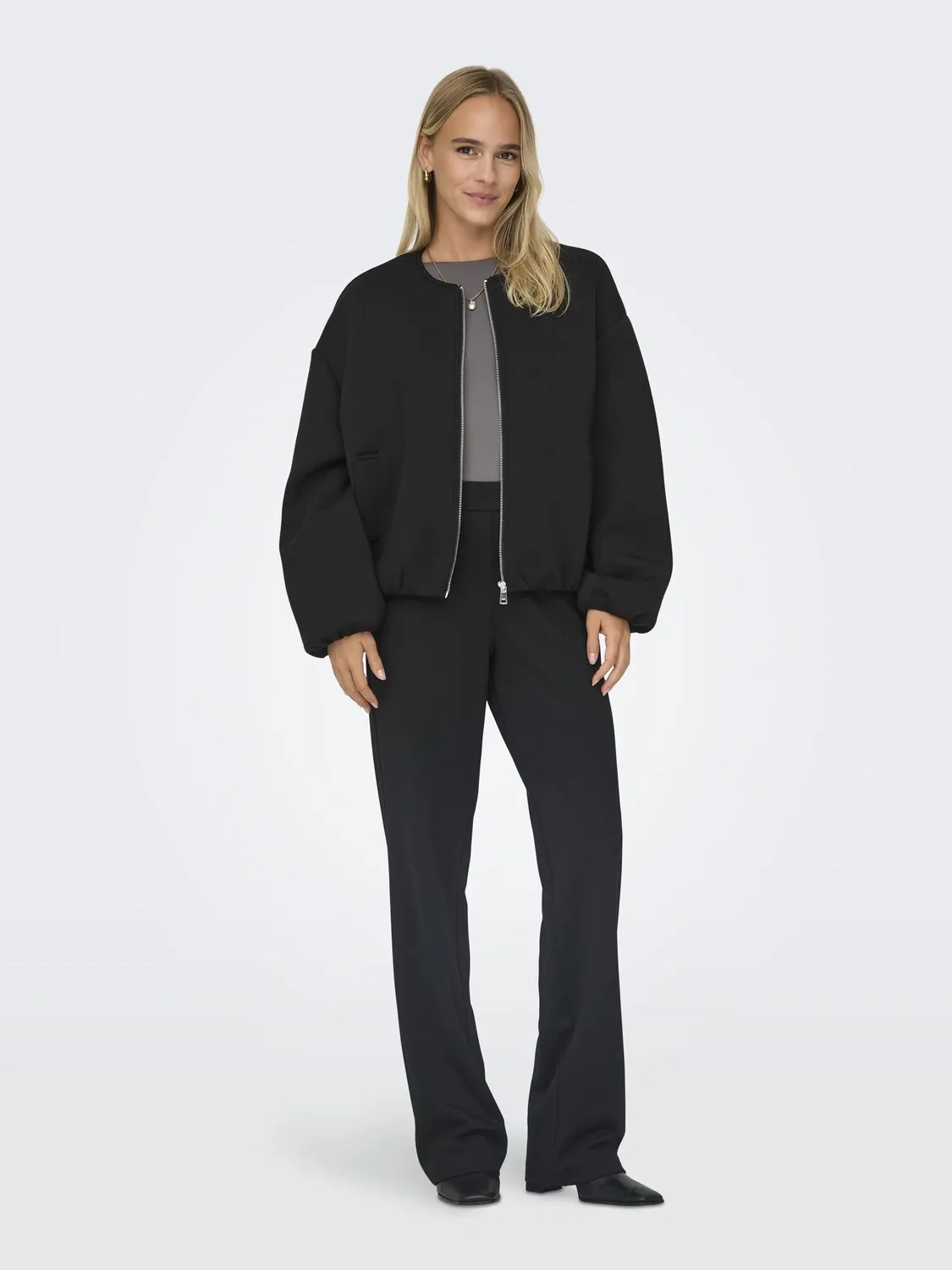 ONLY Onlellie giacca scuba donna nera zip