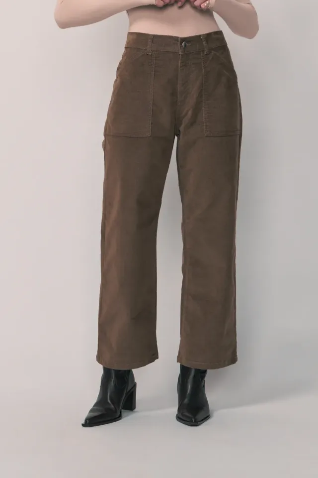 Acquaverde Eddy pantaloni velluto tabacco dritti