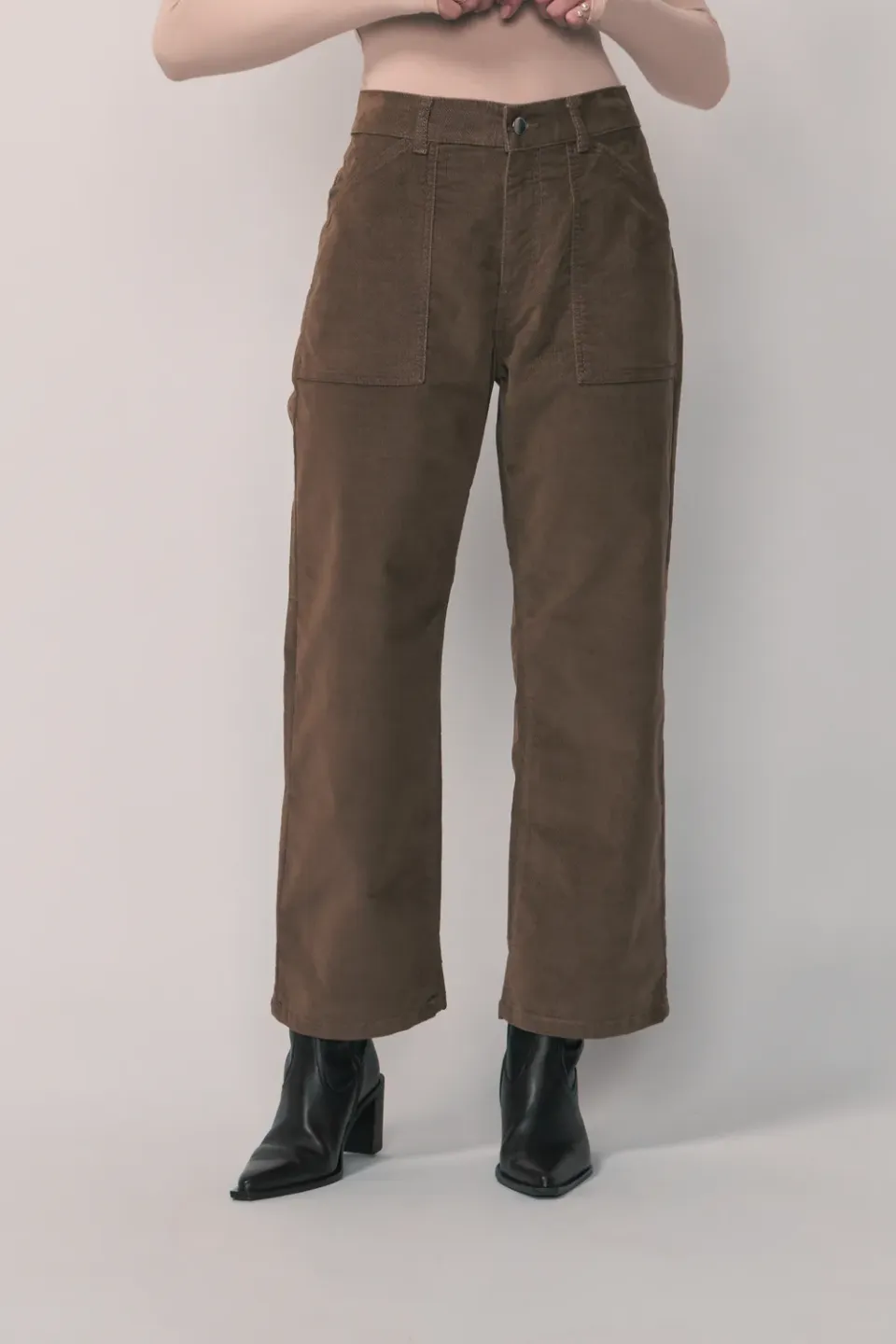 Acquaverde Eddy pantaloni velluto tabacco dritti