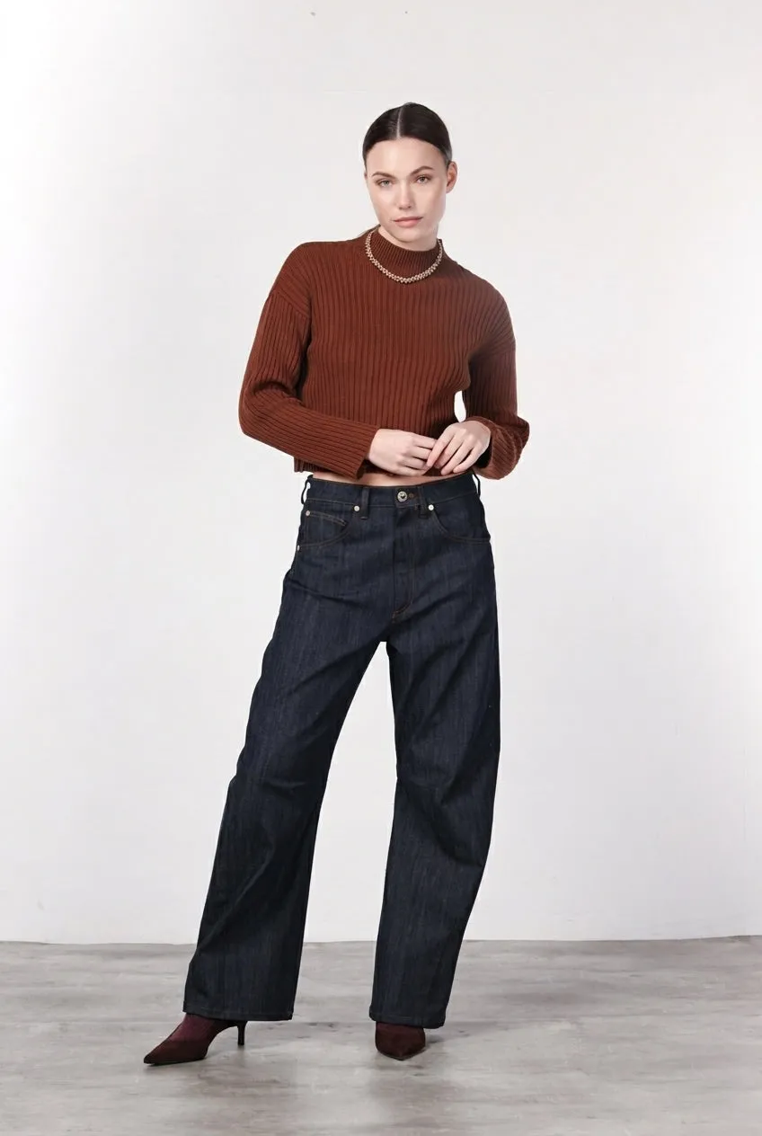 Mason's Vivienne chino denim blu navy baloon fit