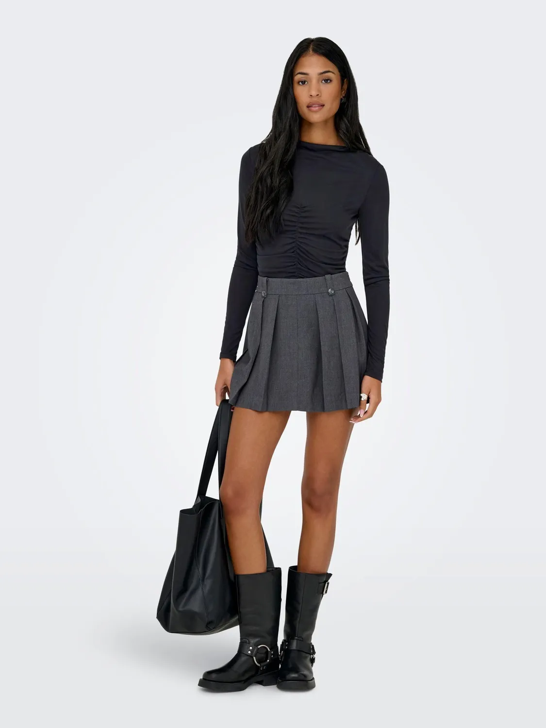 ONLY ONLHANNAH top donna smanicato nero