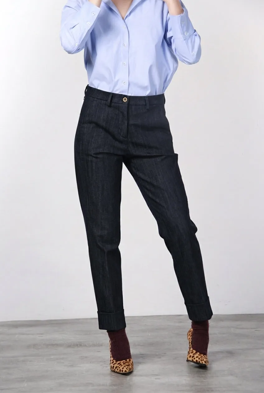 Mason's New York Carrot chino donna denim blu navy