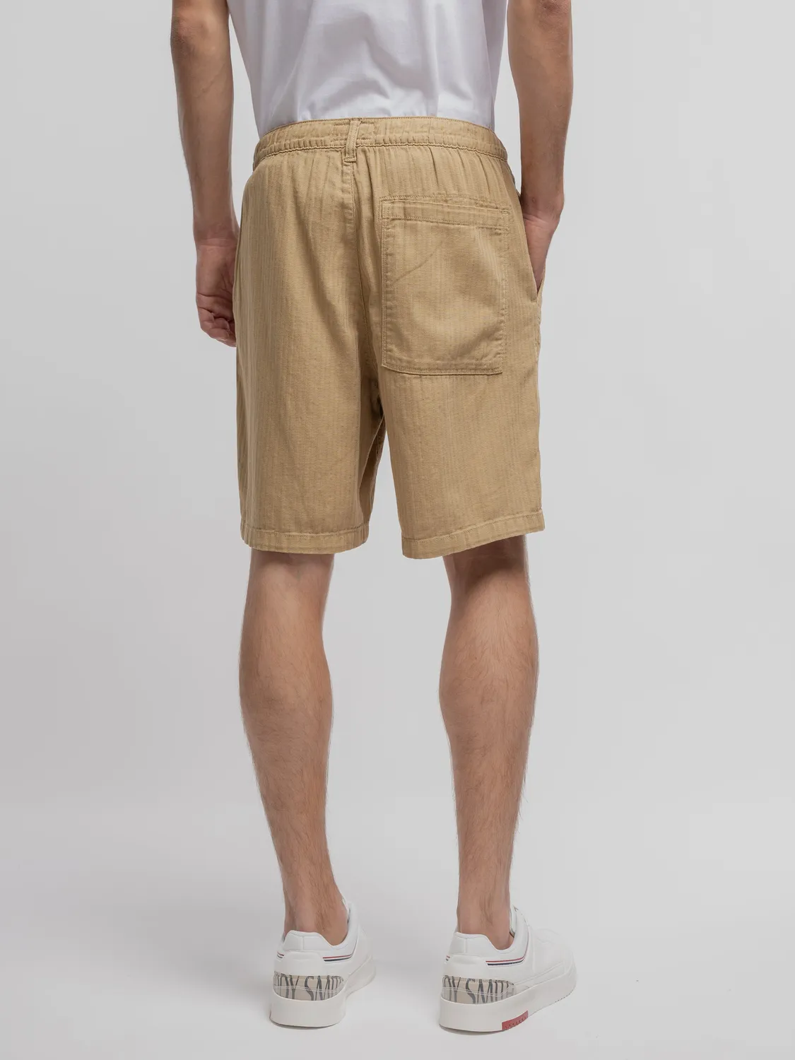 Teddy Smith S-Darius Shorts Pantaloncini Beige Lino Cotone