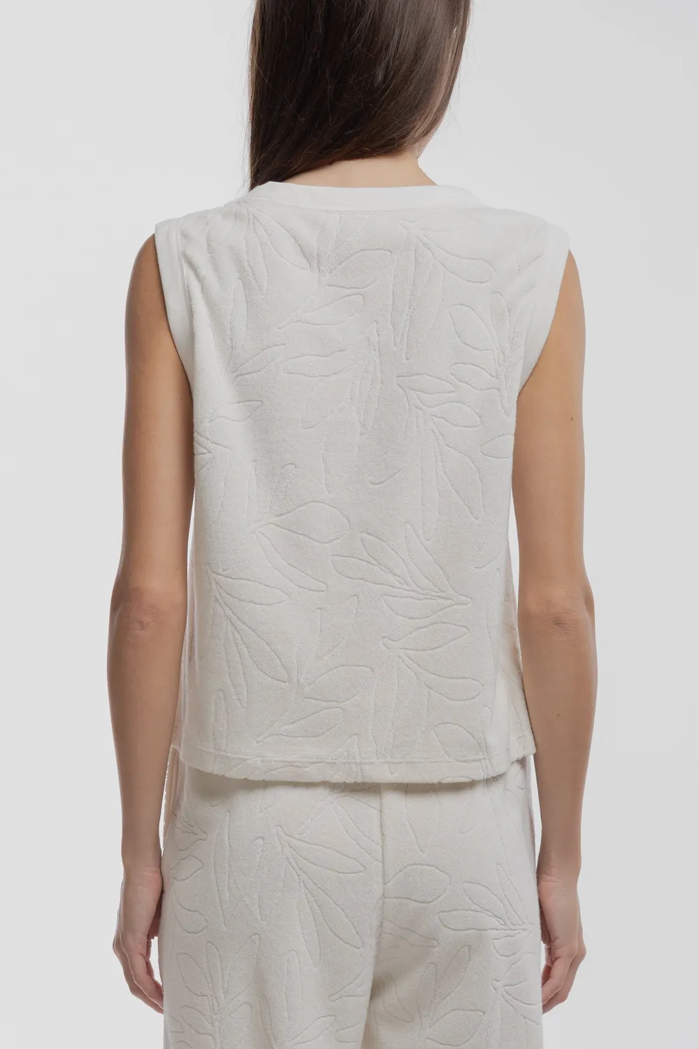 Teddy Smith T-Noisette Top Donna Bianco Jacquard