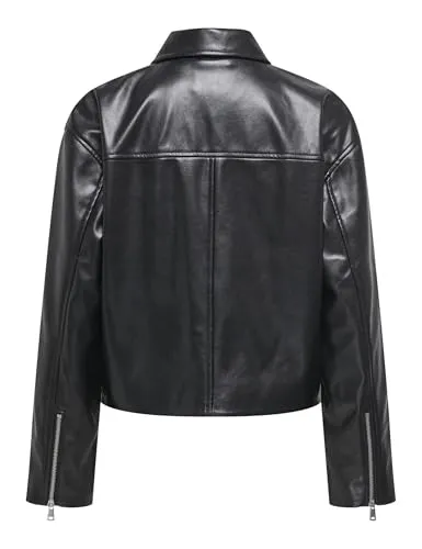 ONLY Onlnicki giacca ecopelle con zip taglia S