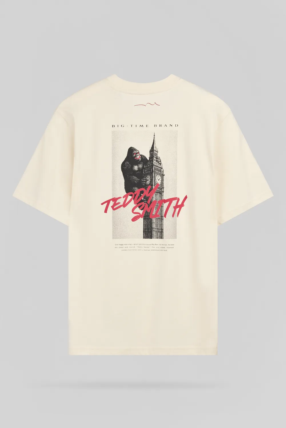 Teddy Smith T-Bigben T-Shirt Uomo Cream Stampa Grafica Cotone