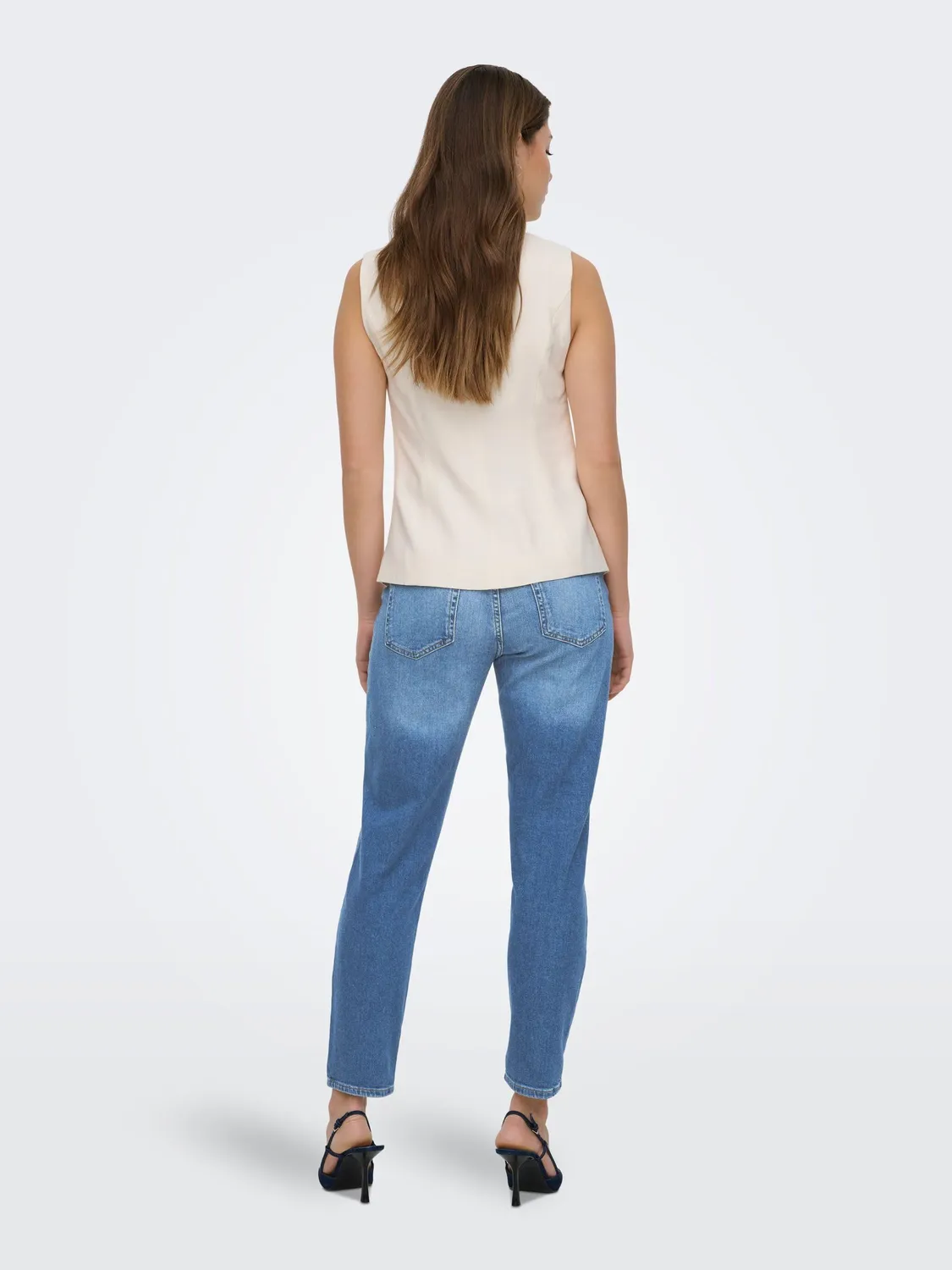 ONLY Onlveneda jeans mom vita alta M 32L chiaro