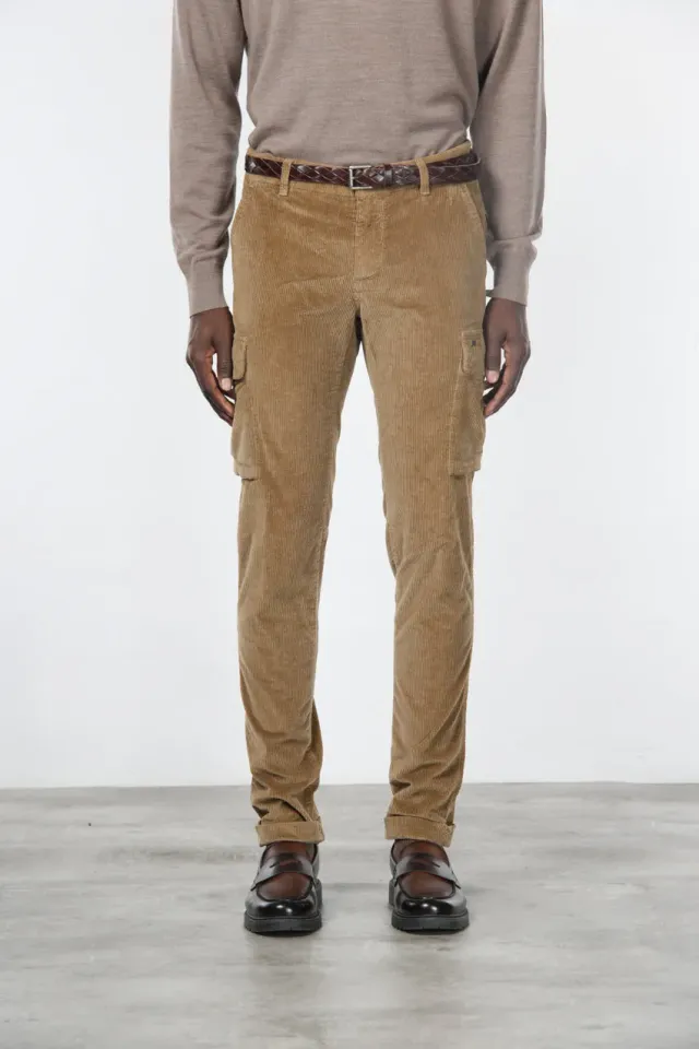 Mason's Chile Cargo Uomo Cammello Extra Slim Velluto